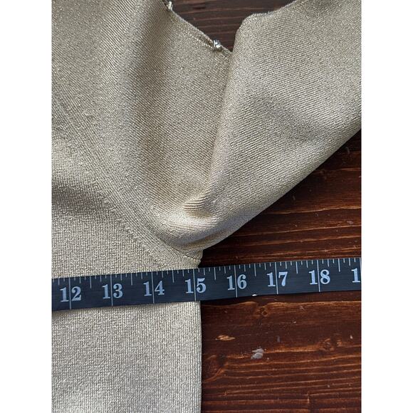 VTG Y2K Cache Gold Rhinestone Turtleneck Tunic M City Nights Holiday New Years - Picture 12 of 15